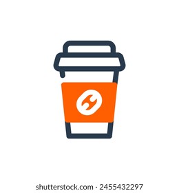 Coffee Cup Beverage Container Icon Illustration