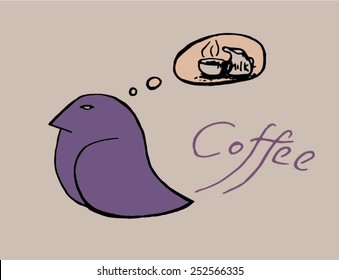 coffee cup birds