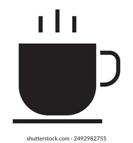 Icono negro de taza de café. Ilustración vectorial.