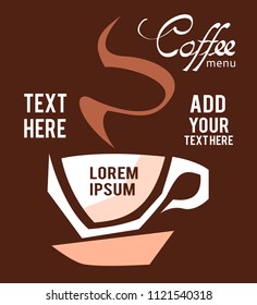 Coffee cup black on white background, illustration