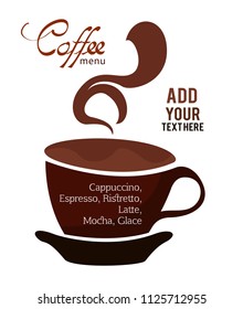 Coffee cup black on white background, illustration