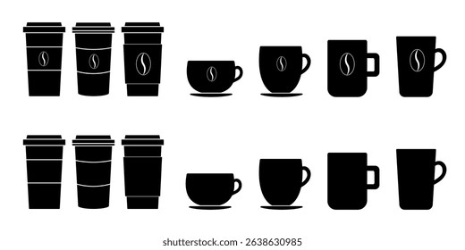 Coffee cup black. Silhouette icon.