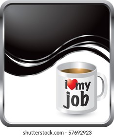 coffee cup black wave background