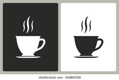 Coffee cup    -  black and white icons. Vector illustration.