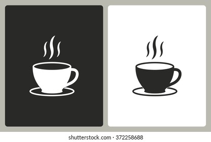 Coffee cup    -  black and white icons. Vector illustration. 