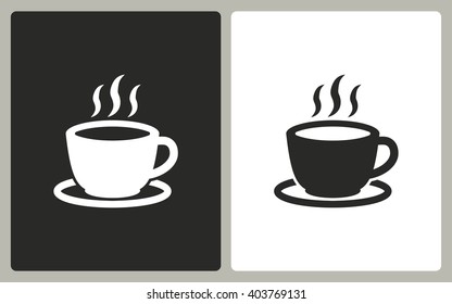 Coffee cup    -  black and white icons. Vector illustration. 