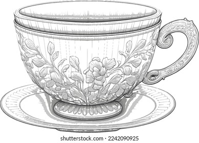 Coffee cup black and white vector