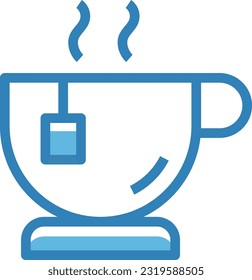 Coffee Cup Blue Icon - Single Icon, Vector
