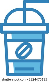 Icono azul de la Copa del Café - Icono único, vector