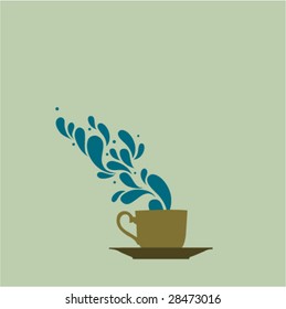 coffee cup and blue splash