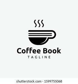 Coffee Cup and Book Logo - Cafe and Bar Logo
