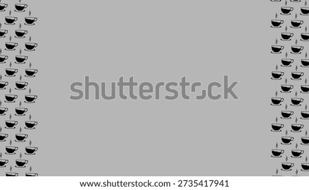 Coffee Cup Border Frame Design. Seamless Beverage Pattern Edge. Minimal Cafe Vector Background