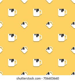 Coffee Cup Bracing Drink Seamless Pattern Background