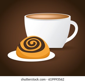 coffee cup bread biscuit dessert