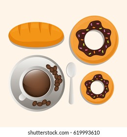 coffee cup bread dessert breakfast food