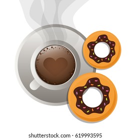 coffee cup bread dessert donuts