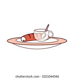 coffee cup and bread icon