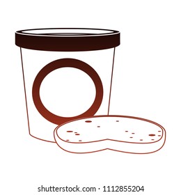 Coffee cup and bread red lines