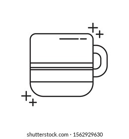 coffee cup break office line icon style vector illustration