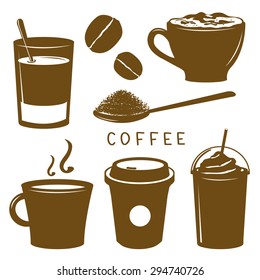 Coffee Cup Breakfast Cartoon Icon Brown Vector