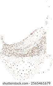 Coffee cup breaking into brown particles, created from circular dots. Perfect for abstract designs, adds creativity and innovation to visual projects, symbolizing transformation and uniqueness. 