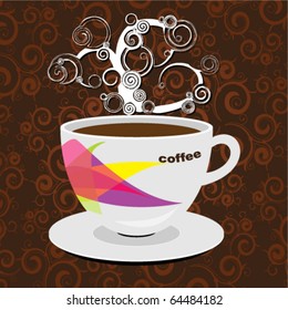 coffee cup with bright ornament