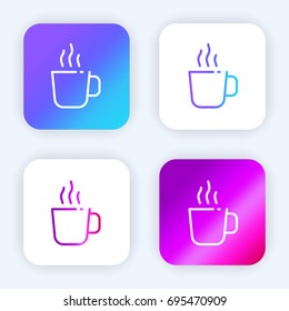 Coffee cup bright purple and blue gradient app icon