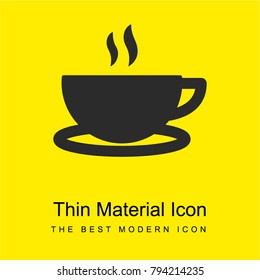 Coffee cup bright yellow material minimal icon or logo design