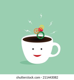 Coffee cup for brighten your day,vector illustrator