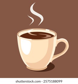 coffee cup in brown background vector image