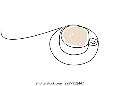 coffee cup brown beverage hot fresh overhead above line art