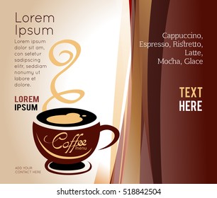 Coffee cup brown on white background, illustration