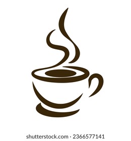 Coffee cup brown sketch vector illustration 