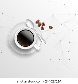 coffee cup and business background. Vector Eps 10