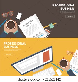 coffee cup and business working vector