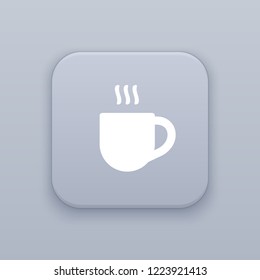 Coffee, Cup button, best vector on a gray background