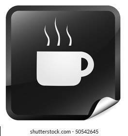 Coffee cup button. vector