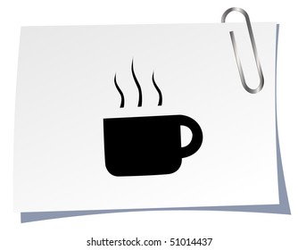   Coffee cup button. vector