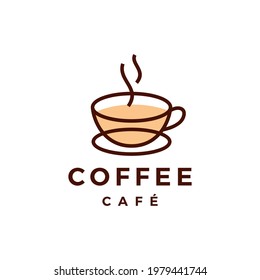 ilustración del icono del vector del logotipo de café taza de café