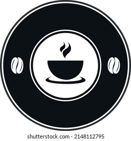 coffee cup cafe sign black on white isolate logo 