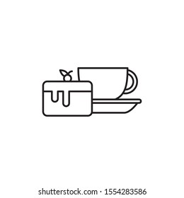 Coffee cup and cake design, drink breakfast beverage shop morning restaurant theme Vector illustration