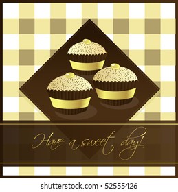 Coffee cup cakes, vector
