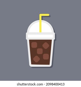 Coffee cup with cap, icon, Vector, Illustration.