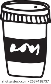 Coffee cup Cappuccino Linear drawing ink