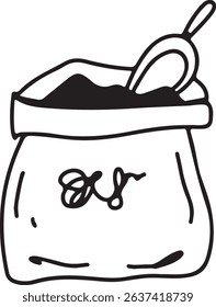 Coffee cup Cappuccino Linear drawing ink