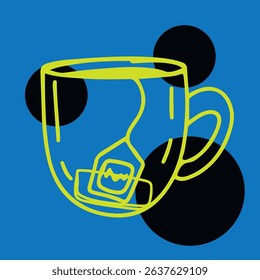 Coffee cup Cappuccino Linear drawing ink	
