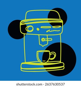 Coffee cup Cappuccino Linear drawing ink	
