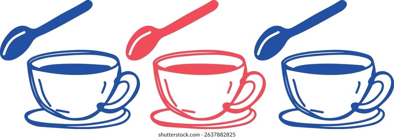 Coffee cup Cappuccino Linear drawing ink	
