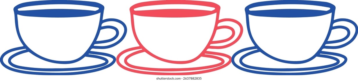 Coffee cup Cappuccino Linear drawing ink	
