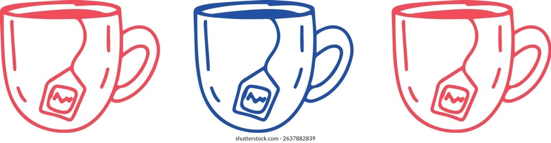 Coffee cup Cappuccino Linear drawing ink	
